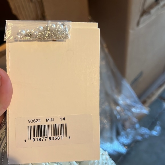 Mac Duggal 93622 NWT LONG SLEEVE PUFF SLEEVE BEADED MIDI DRESS - Picture 7 of 9